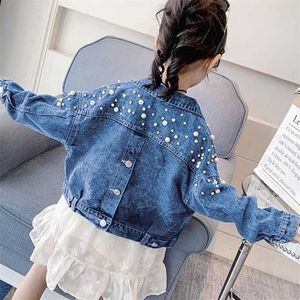 Enfants Outwear Manteau Cartoon Denim Veste Pour Filles Printemps Automne Enfant Mode Broderie Jean Enfants Vêtements 211204