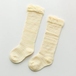 Chaussettes pour enfants sur les genoux Bas en maille de coton pour bébés garçons et filles Chaussettes tubulaires 5 couleurs
