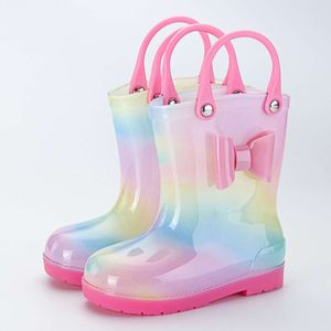 Enfants Overshoes Rubber Cartoon Boys and Girls Kids Rain Boots Chaussures d'eau Zapatos Informales Botas L2405 L2405