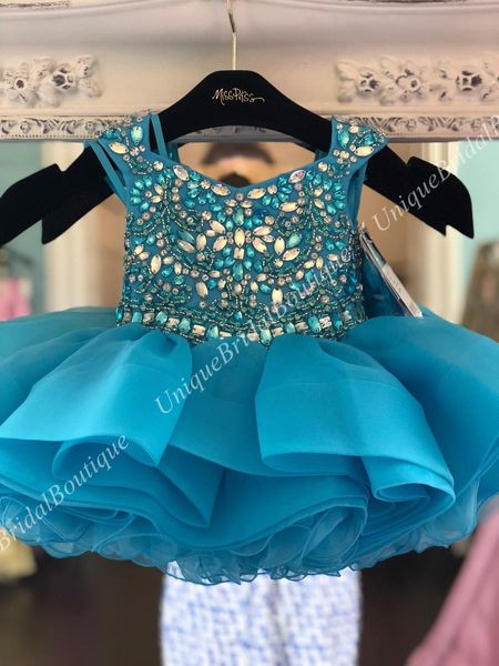 Vestidos del desfile de los niños para el niño pequeño Bebé niña Little Miss 2019 Unique Turq Blush Cupcake Glitz Kid Cumpleaños Boda Vestido de fiesta de invitados