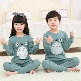 Kinderpyjamas jongens totoro katoenen kleding broek set cartoon slaapkleding kinderen voor meisjes peuter baby outfits kind pyjama 220507