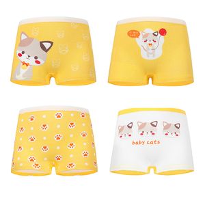 Bragas para niños, bragas de algodón de alta calidad para niñas, calzoncillos con patrón de gato bonito, calzoncillos tipo bóxer para niños, pantalones suaves para niñas