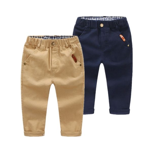 Pantalons pour enfants Casual Solid Cotton Elastic Waist Regular Style Boy's pants For 3-12 Years wear 211028