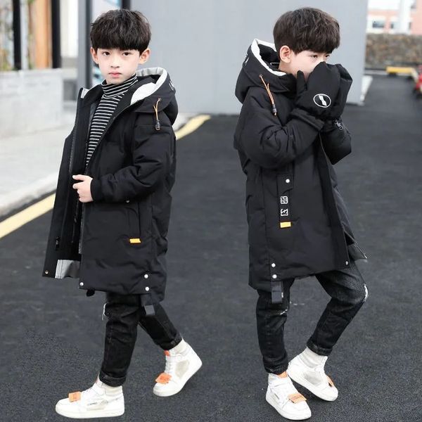 Enfants parka enfants hiver vers le bas coton veste combinaison de neige vêtements grand garçon manteau chaud épaissir vêtements d'extérieur vêtements pour tout-petits gants 240103