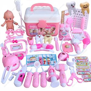 Kinderen doen alsof spelen Doctor Toys Set Simulatieapparatuur Stethoscoop Storage Box Cadeau voor kinderen Boy Girls 240407