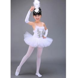 Enfants professionnels Swan Swan Lake Ballet Tutu Costume Girls Ballerina robe Kids Ballet Robe Dancewear Dance Robe For Girl 240520