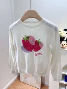 Pulls d'hiver pour enfants, pulls pour filles, vêtements tricotés mignons à la fraise pour tout-petits