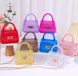 Enfants pvc gelée sac à main mini filles bandoulière sacs à bandoulière petit porte-monnaie