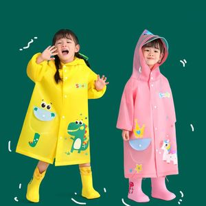 Enfants Raincoat Kids Imperproof Cartoon Dinosaur bébé Vérinons de pluie Filles Rain Gear Outdoor Boys imperméable Poncho Veste Mabinet 240401