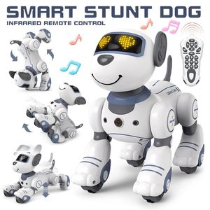 Kinderen RC Robot Electronic Dog Pets Remote Control Induction Touch-Sense Walking Music Animal Toy Funny Cute Kid Toddler Gift 240418