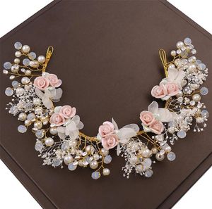 Enfants Rhinestone Pearl Flower Crown Fashion Crystal Wedding Making Garlands Bijoux Pographie Girls Accessoires A66502519567486
