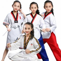 Niños adultos LG de manga corta de manga corta cott hombres y mujeres primavera verano taekwdo ropa de entrenamiento marcial uniformes R75p #