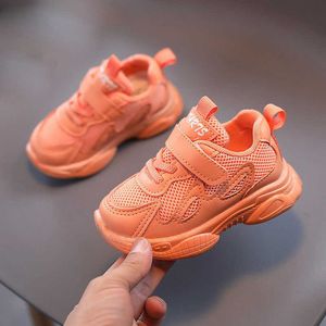 Children's Air Mesh Ademend Blue Orange Sneakers voor Kinderen Jongens Meisjes School Hip Hop Jazz Dans Sport Running Shoes 2021 Nieuwe G1025