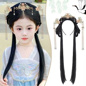 Oude Chinese Chinese kostuumhoofdtooi Lazy Headband Bag Style Coiffure Hairband Bun Girls Hair Accessoires 231221