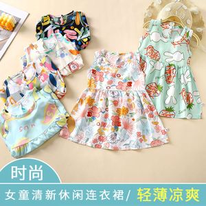 Vêtements d'été de Baby Princess Girl pour enfants 2024 Nouvelle robe pour enfants Coton artificiel