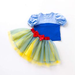 Summer para bebés para niños Camiseta de manga de burbujas para niños Mesh Vestido de princesa de moda Set de 2 piezas