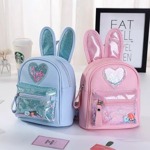 Sac à dos pour enfants mode paillettes mignon lapin Mini sac à dos loisirs sortant maternelle cartable fille 231220