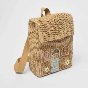 Sac à dos pour enfants fille sac de paille étudiant cartable nouveau sac pour enfants belle petite maison tissé sac à dos Mini 230615