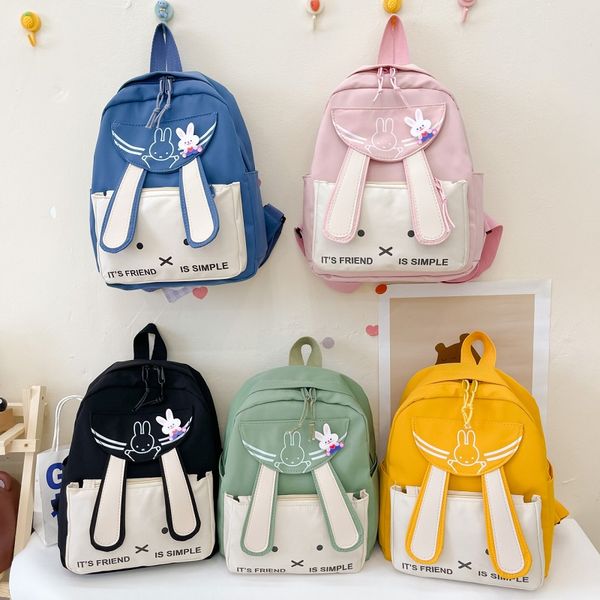 Sac à dos pour enfants dessin animé coréen mignon sac à dos de lapin de maternelle pour garçons et filles voyageant sac à dos de mode