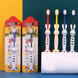 Bamboe tandenbrush4 kleuren voor kinderen zachte vezelharen