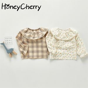 Kinderbodem-shirt Herfst geboren babymeisje lange mouwen meisjes blouses 210702