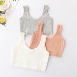 Camisola para niños, sujetador para el cuidado de los senos, ropa interior Hipster de algodón para adolescentes, chaleco para niños de verano, tema bonito para jóvenes de 6 a 14 años 20220924 E3