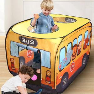 Children's Car Tent House Fire Truck Foldable Play Tent Indoor and Outdoor Game House with Sunroof Toys Birthday Gift 240110