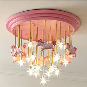 Cartoon LED -plafondlamp voor kinderen Woonkamer Slaapkamer plafondlicht Noordse netrode armaturen voor studie Kindergarten298q