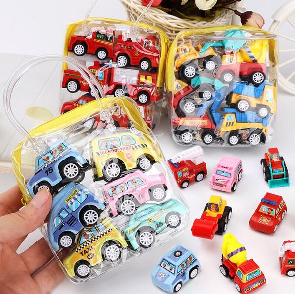 Dessin animé pour enfants mini inertia tirage de voiture set toy wet sac de voiture cadeau créatif toys pour enfants