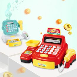 Kindercontraaiercalculator voor kinderen Play House speelgoed met lichtgeluide munten Supermarket Cashier Games speelgoed voor meisjesjongens