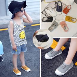 Enfants décontracté enfants toile baskets bonbons couleurs appartements pour tout-petits garçons filles doux respirant chaussures de mode 210309
