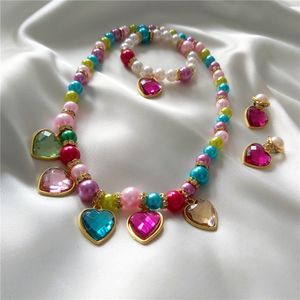 Joyería de Navidad para niños Collar Pulsera Anillo de pelo Bell Santa Claus Horquilla Set al por mayor Princesa Arco iris Pendiente Accesorios