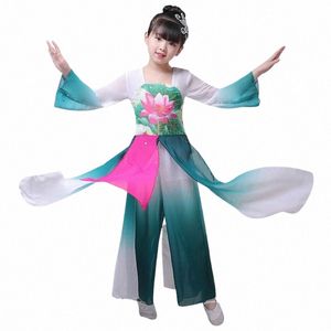 Kinderen klassieke dans s meisjes Chinese stijl elegante yangko danskleding fan dans s oude chinese K7nN #