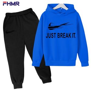 Ensembles de vêtements pour enfants garçons et filles costumes de sport printemps sweat à capuche extérieur causal survêtement 2 pièces adolescent ensemble 4-14T 210914