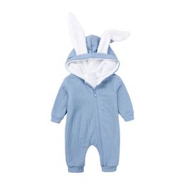 Kledingkleding herfst en winter van 2023 een nieuw productkonijnoren en pitstrips baby siamese kleding fluwelen rompers