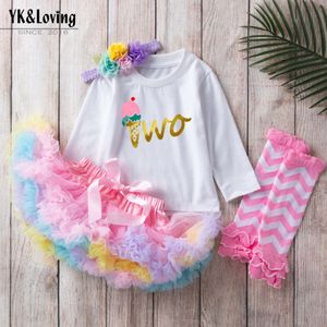 Kleding voor kinderen, babymeisje's eerstejaars kleding, herfstbaby met lange mouwen T-shirt, roze donzige rok, sokset
