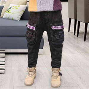 Kinderkleding jongen jeans herfst denim broek grote jongens lange broek lente elastische casual broek tiener jongen dragen jeans 2019 G1220