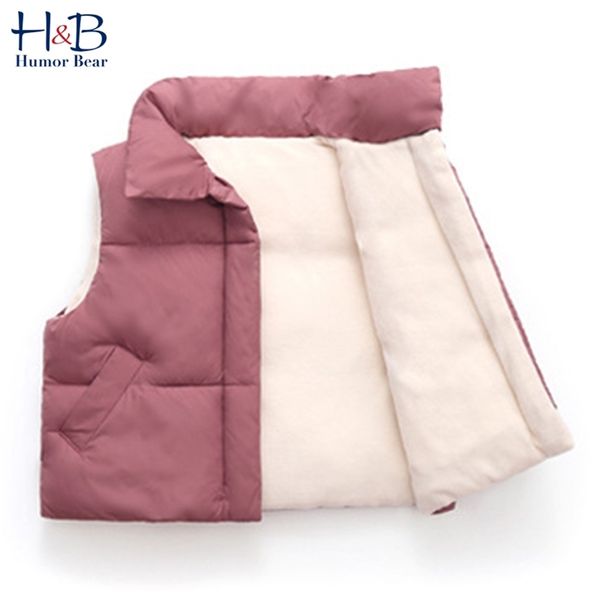 Vêtements pour enfants gilet en coton épais Plus velours mode col montant bébé enfants filles veste 4-13Y 210611