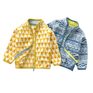 Ropa para niños Niñas Niños Chaqueta de primavera y otoño Niños Cremallera Cardigan Bebé Niños Color a juego Polar Fleece Chaqueta H0909