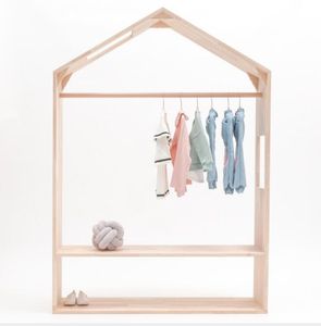 Kinderkasten Kleding Winkel Display Shelf Ins Nordic Small House Floor Closet Kinderkamer Decoratie Opbergfoto Hanger