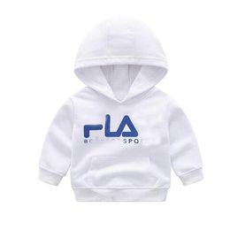 Kinderkleding witte hoodie 2022 lente en herfst nieuwe meisjes katoen kinderen jas jongens casual tops baby hooded shirt