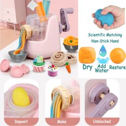 Máquina de arcilla de color infantil Máquina de juego Diy Play Tools Ice Cream Kits de molde de plastilina Juguetes de limo para niños Regalo de cumpleaños