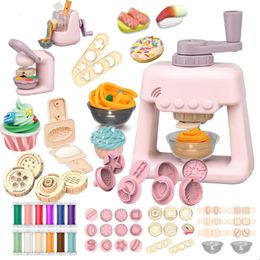 Gekleurde klei -noedelmachine voor kinderen Diy Play Dough Tools Ice Cream Plasticine Mold Kits Slijmspeelgoed voor kinderen Verjaardagsgeschenk 231221