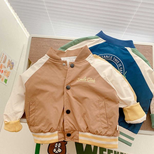 Costume de baseball cool pour enfants Automne Baby's Baby Korean Alphabet Veste à manches longues