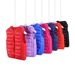 Gilet en coton pour enfants, automne et hiver, version coréenne de l'université chinoise, gilet à capuche pour garçons et filles, gilet de maternelle