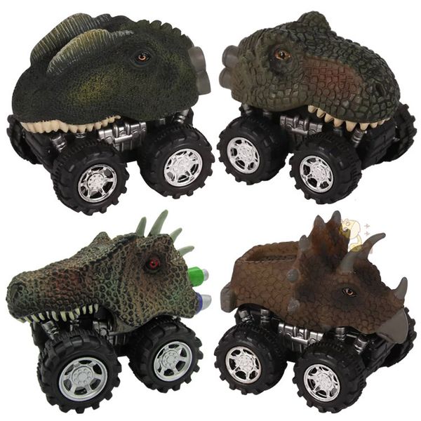 Cadeau de la journée pour enfants jouets dinosaur modèle mini voiture à dos de la voiture cadeau camion passe-temps