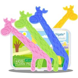 Dental Floss Stick voor kinderen Ultra-Fine Baby Safety Floss Pick Round Draad Reinigingstanden Reiniging 40 / Box