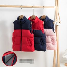 Kinderen down katoenen vest kleur bij elkaar in de winter jongens pluche verdikt warm vest gc1733