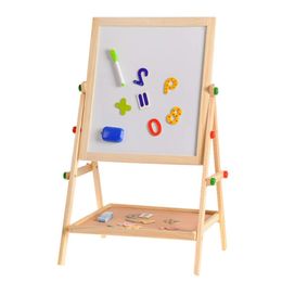 Tablero de dibujo para niños: caballete artístico de madera (artesanías, caballete de usos múltiples, pizarra