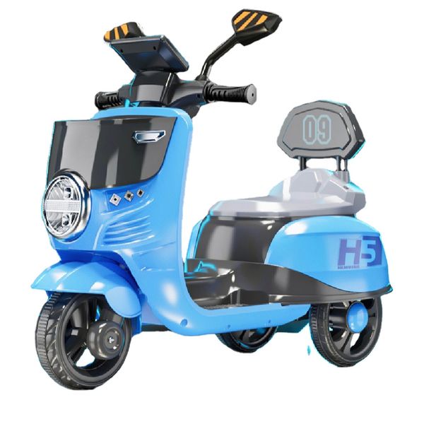 Tricycle de moto électrique pour enfants 1-6 ans enfant jouet voiture télécommande Rechargeable avec musique lumière tour sur jouet cadeau
